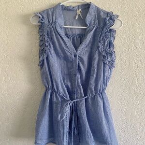 Lapis Blue Buttons Blouse (Size M)